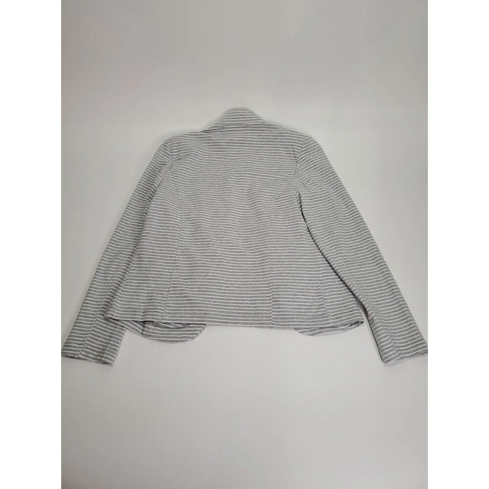 Tommy Hilfiger Button Up Jacket Gray Striped Casual w Pockets‎ Womens Medium